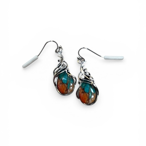 Bohemian Retro Turquoise Dangle Earrings - Picture 2 of 8